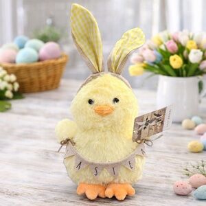 NEW Rae Dunn Super Cute Weighted Easter Chick Plush With Banner – 12”